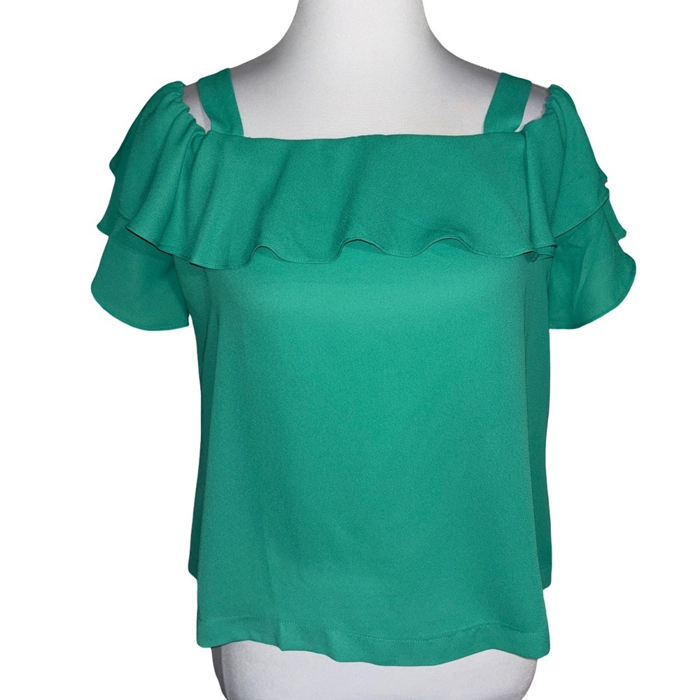 J. Crew Teal Ruffle Blouse